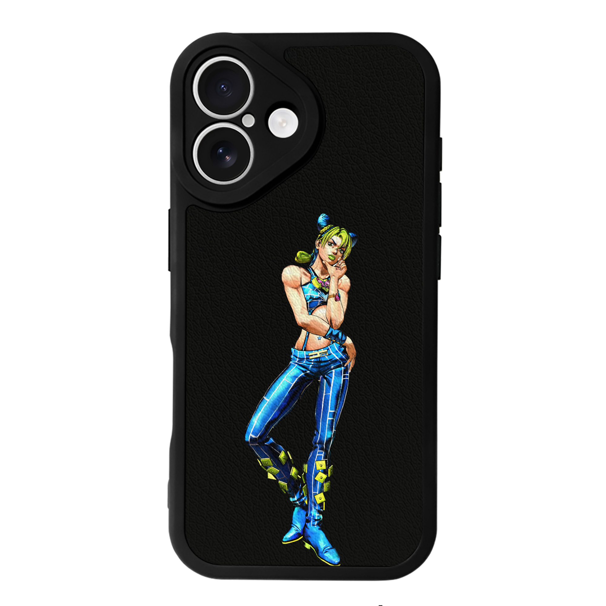 （画像用） "ジョジョの奇妙な冒険 くうじょう ジョリーン JoJo's Bizarre Adventure Jolyne Cujoh " 【iPhone 16シリーズ対応】シリコンスマホケース（レザー調） 材質：シリコン